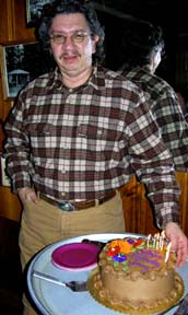 Jimmy and his birthday 
                                cake.  Susan Shie 2005.  
