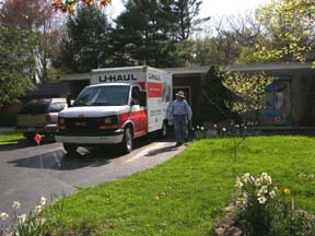 Jimmy and the U-Haul truck at home.Susan Shie 2006