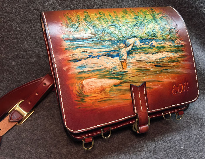 Vintage Fly Fishing Bag, Leather Fly Case & Reels