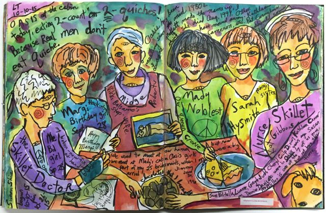 Oasis Girls enjoy Quiche at the Cabin. Susan Shie 2015