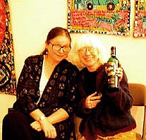Anne and I relax after hanging the show.©Susan Shie 2001.