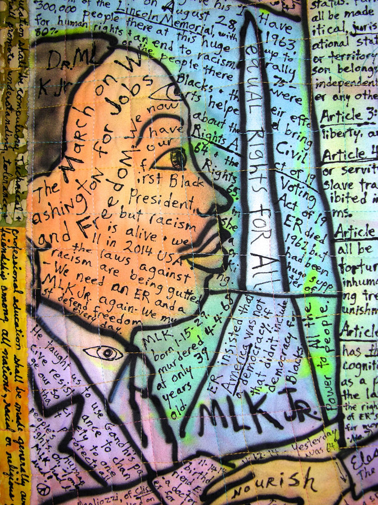 ER: Eleanor Roosevelt-Page of Potholders in the Kitchen Tarot. detail view. ©Susan Shie 2014