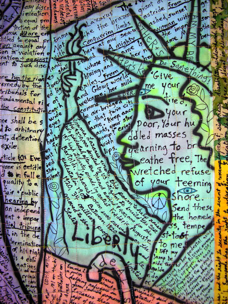 ER: Eleanor Roosevelt-Page of Potholders in the Kitchen Tarot. detail view. ©Susan Shie 2014