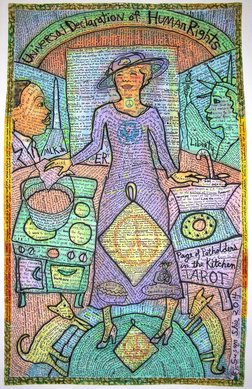 ER (Eleanor Roosevelt) - Page of Potholders in the Kitchen Tarot. ©Susan Shie 2014