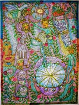 Full view of The Punch Bowl / Star: Card #17 in the Kitchen Tarot.  ©Susan Shie 2006.