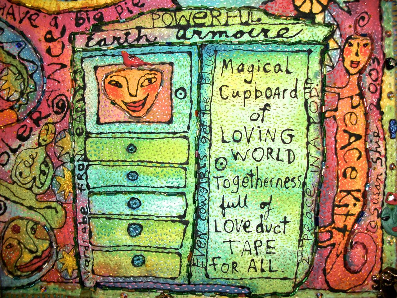 Peace Cupboard detail view. ©Susan Shie 2003.