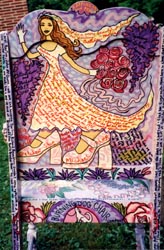 The Big Shoe Bride, on the back of Gretchen's wedding chair  Susan Shie 2000.