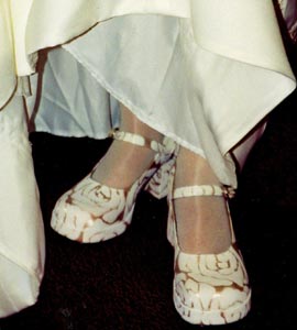 Gretchen's wedding shoes Susan Shie 2000.