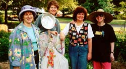 August campers and Doris the scarecrow.