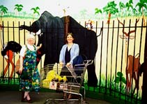 Carol Barton and me at Jungle Jim's buying alcohol.