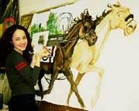 stephanie and her hrose mural.