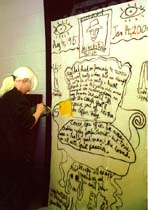 Me, starting to paint my Dad's Chair mural.