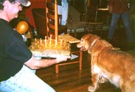 Bill Griffith and Lily, at her birthday party.
