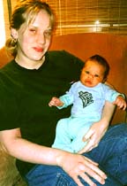 Aimee and Omari at his fifth week.