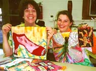 Sharon and Amy show us their art.