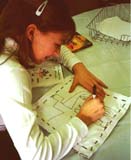 Drawing the image on the fabric.