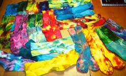 Some of the scrunch dyed socks I did while trying to avoid tax figuring