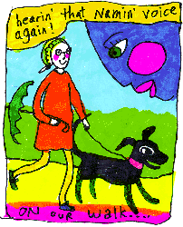 Hattie and me walking and conjuring 1997 Susan Shie