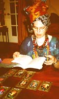 Judy reads tarot cards.Susan Shie 2001.