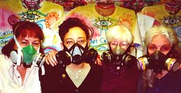 Campers and me wearing respirators Susan Shie 2001.