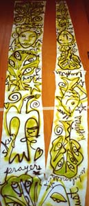 My painted Earth Day ribbon for Pearl.Susan Shie 2001.