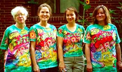 July Turtle Art Camp tee shirt models Susan Shie 2001.