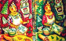 St Quilta Christmas cookies.Susan Shie 2001.