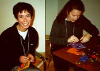 Julie Otten and Mary Gray, staff of the Riffe Gallery in Columbus, sewing away!