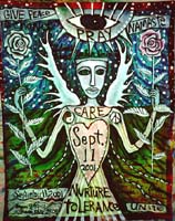 Another layer of paint on LIberty Weeps Susan Shie 2001.