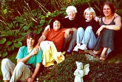 Oasis members hug Rock Lucas 2001.