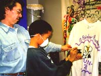 David airbrushing. Susan Shie 2001.