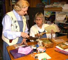 Barbara and Nancy at camp.�Susan Shie 2002.