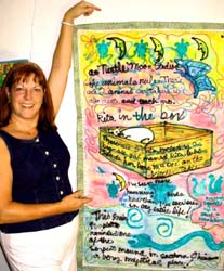Joyce Leahy and her work.�Susan Shie 2002.