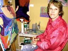 Gay Tracy in her Brush studio. Susan Shie 2002.