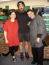 Debra, Michael, and Robin at Lunn Fabrics. Susan Shie 2002.