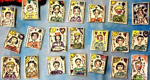 My Shrinky Dinks class portraits. Susan Shie 2002.