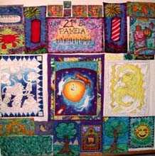 July Camp fake quilt. Susan Shie 2003.