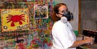 Pam Mattei airbrushing. Susan Shie 2003.