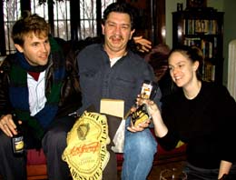 Mike, Jimmy, and Gretchen on Thanksgiving. Susan Shie 2003.