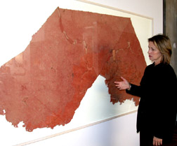 Maryanne Simmons and one of her prints.Susan Shie 2003.