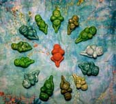 Sausage Babies swimming. Susan Shie 2003.