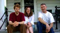 Mike, Gretchen, and Kevin at the house. Susan Shie 2003.