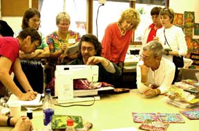 Jimmy demos at Arrowmont.Susan Shie 2004.