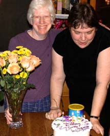 Frances and me with our BD cake.Susan Shie 2004.