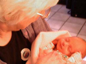 Me holding Eva.Gretchen Miller 2004.