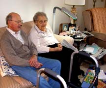 Uncle Lester and Aunt Nellie in their new apartment.Susan Shie 2004.