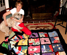Gay Tracy and her dog Oboe.Susan Shie 2004.