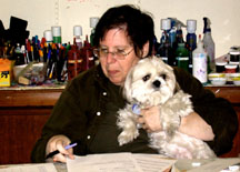 Maxine Farkas and Sonja's dog Ole.Susan Shie 2004.