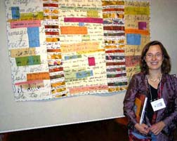 Angela Moll and her piece at QN.Susan Shie 2005.