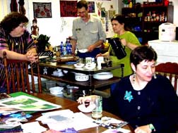 Miriam, Peter, Debra, and Robin at Lunn Fabrics.Susan Shie 2005.